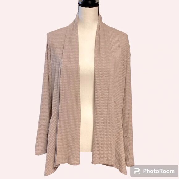 Altar’d State Waffle-knit Soft Cozy Waterfall Open Cardigan Sweater Medium - Picture 4 of 13